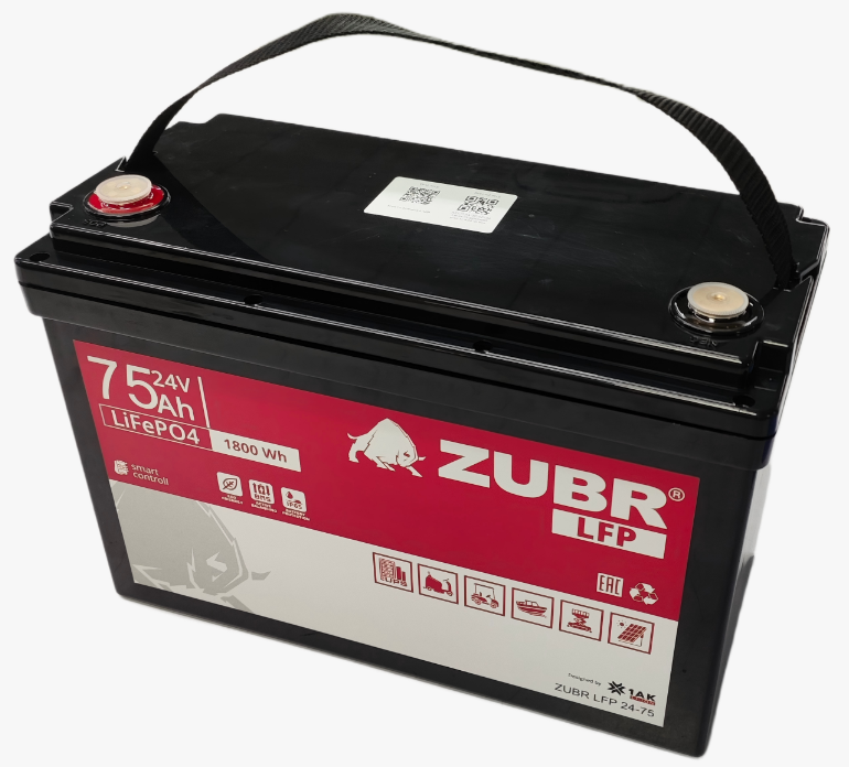 zubr-lifepo4-24v-75ah_1.png АКБ ZUBR LiFePO4 24V 75Ah (пластик) — изображение 1